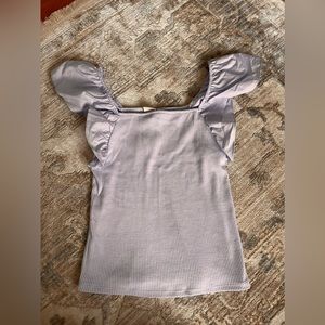 Baby blue tank top with puff sleeves ✨